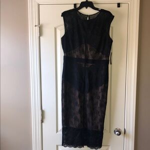 New York & Company Black Lace Midi Dress